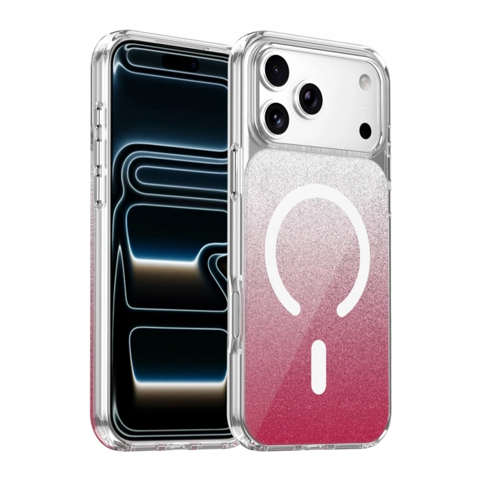Onegif Apple İphone 17 Pro Max Sora Simli Magsafe Kapak - Kırmızı