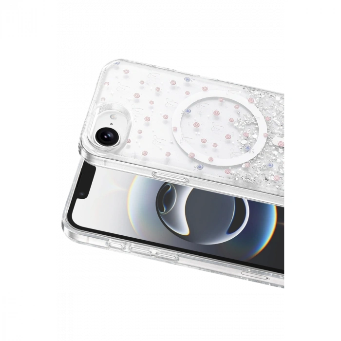 Onegif Apple İphone 17e Misk Simli Magsafe Kapak - Desen 1