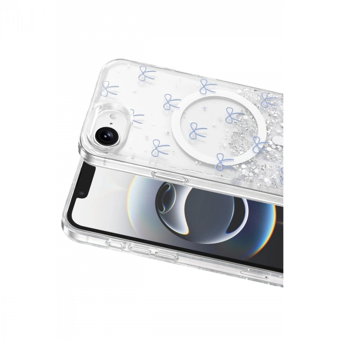 Onegif Apple İphone 17e Misk Simli Magsafe Kapak - Desen 3