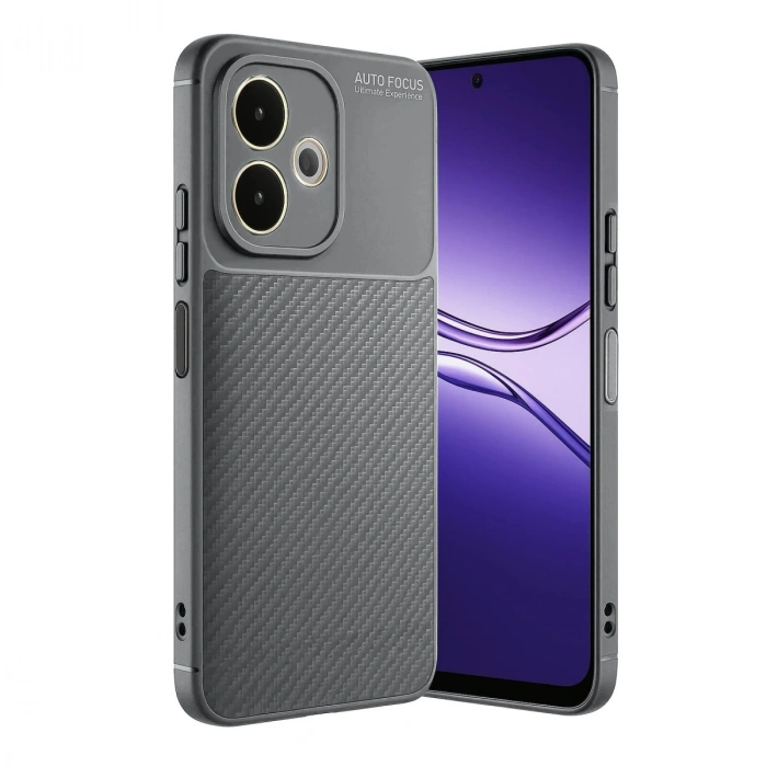 Oppo A5 Pro 4g Kılıf Auto Focus Karbon Kapak - Gri