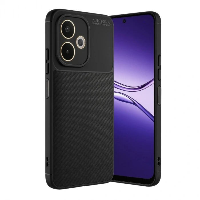 Oppo A5 Pro 4g Kılıf Auto Focus Karbon Kapak - Siyah