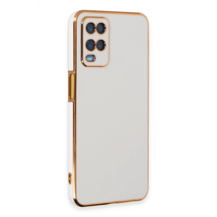 Oppo A54 4g Kılıf Volet Silikon - Beyaz