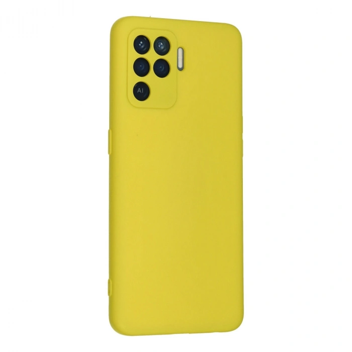 Oppo Reno 5 Lite Kılıf Nano İçi Kadife Silikon - Sarı