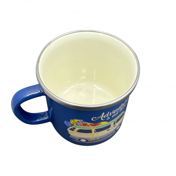 Orcamp Retro Emaye Kupa Bardak Adventure Mavi (OUT-1900)