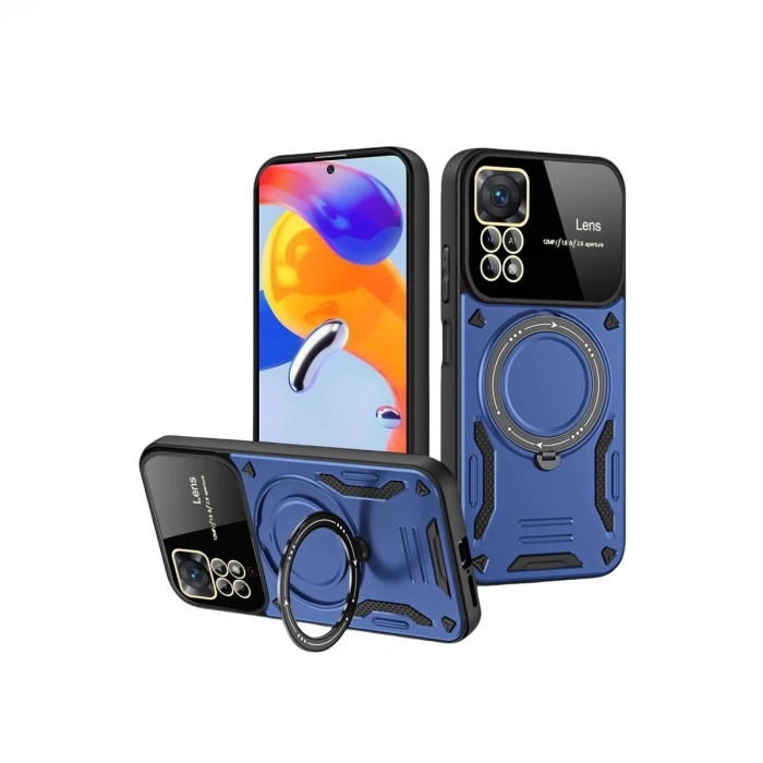 Realme 11 Pro Plus Joy Lens Standlı Kapak - Lacivert