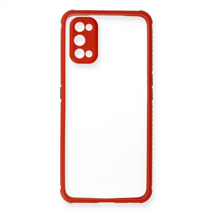 Realme 7 Pro Kılıf Miami Şeffaf Silikon - Kırmızı