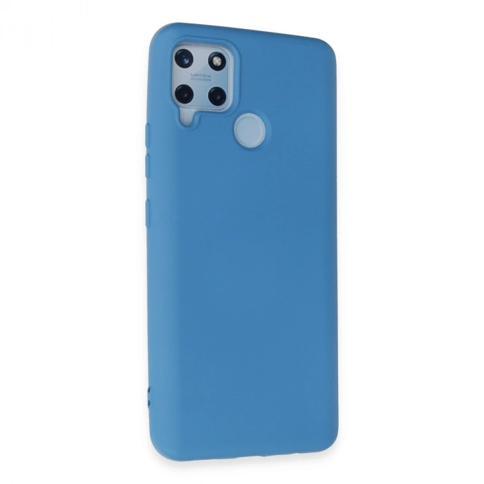 Realme C15 Kılıf Nano İçi Kadife Silikon - Mavi