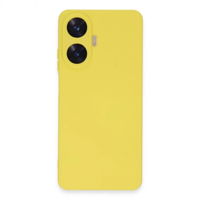 Realme C55 Kılıf Nano İçi Kadife Silikon - Sarı