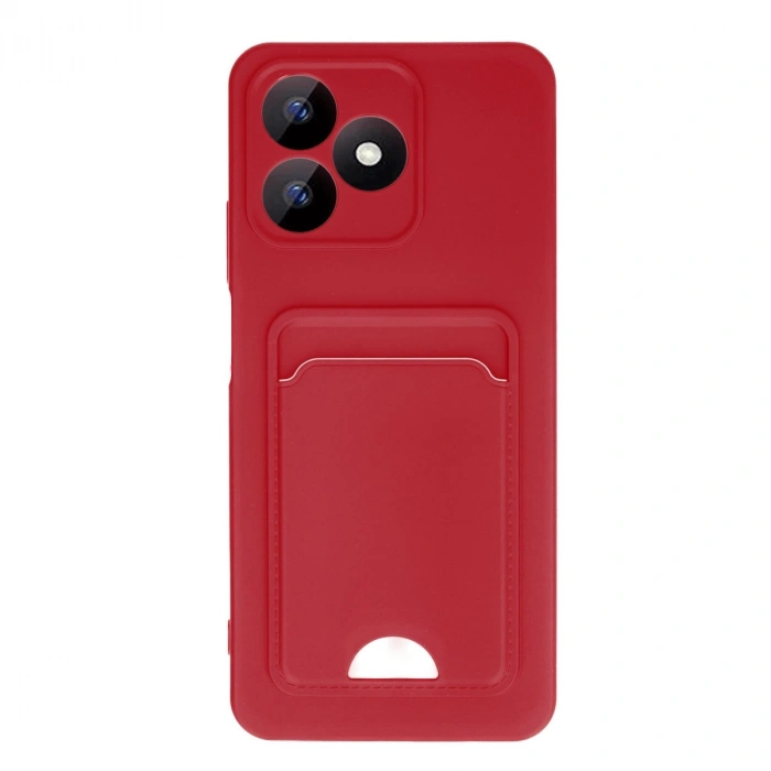 Realme Note 50 4g Kılıf Kelvin Kartvizitli Silikon - Kırmızı