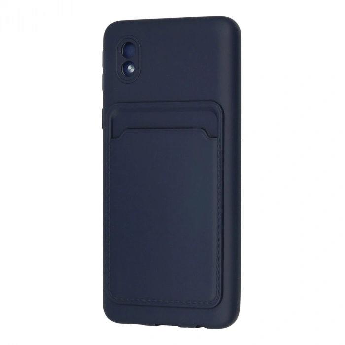 Samsung Galaxy A01 Core Kılıf Kelvin Kartvizitli Silikon - Lacivert