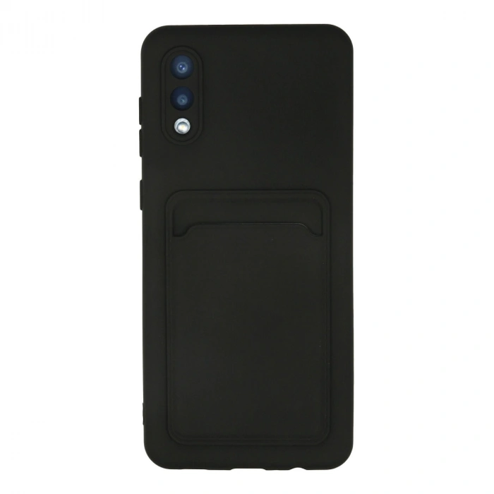 Samsung Galaxy A02 Kılıf Kelvin Kartvizitli Silikon - Siyah