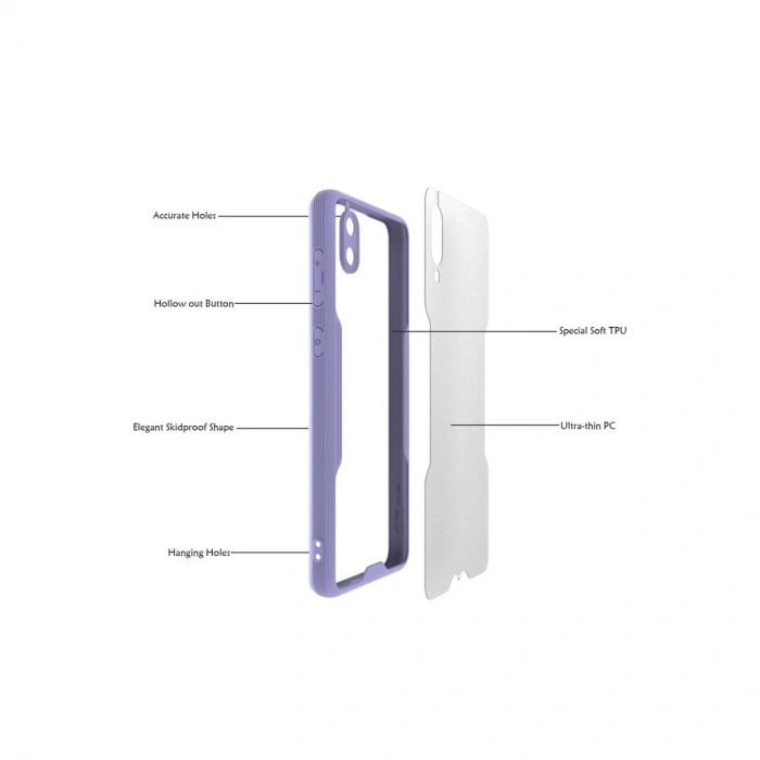 Samsung Galaxy A02 Kılıf Platin Silikon - Siyah