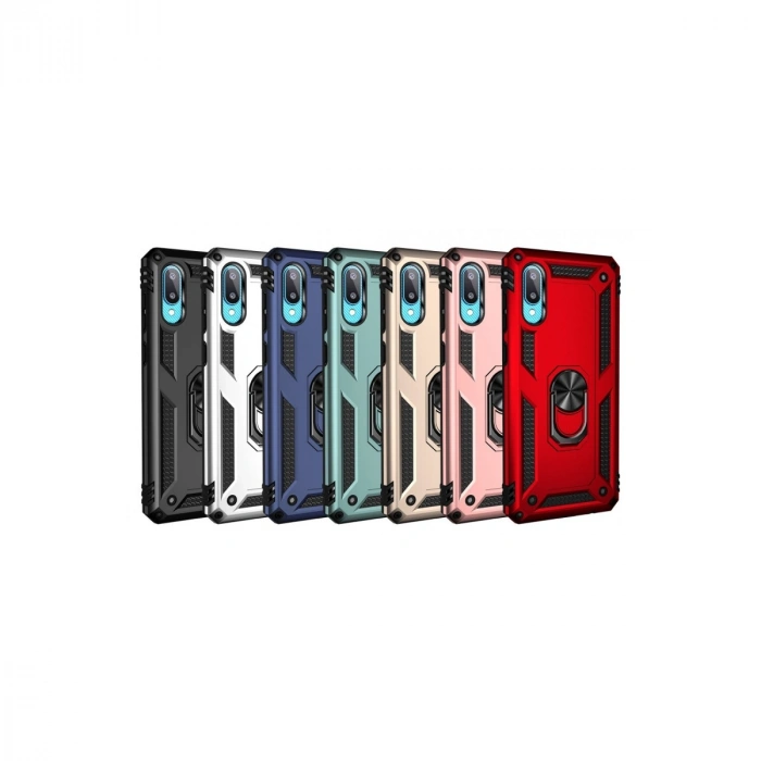 Samsung Galaxy A02 Kılıf Sofya Yüzüklü Silikon Kapak - Yeşil