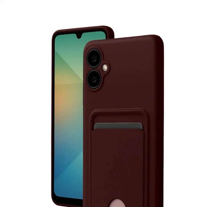 Samsung Galaxy A07 4g Kelvin Kartvizitli Silikon - Bordo