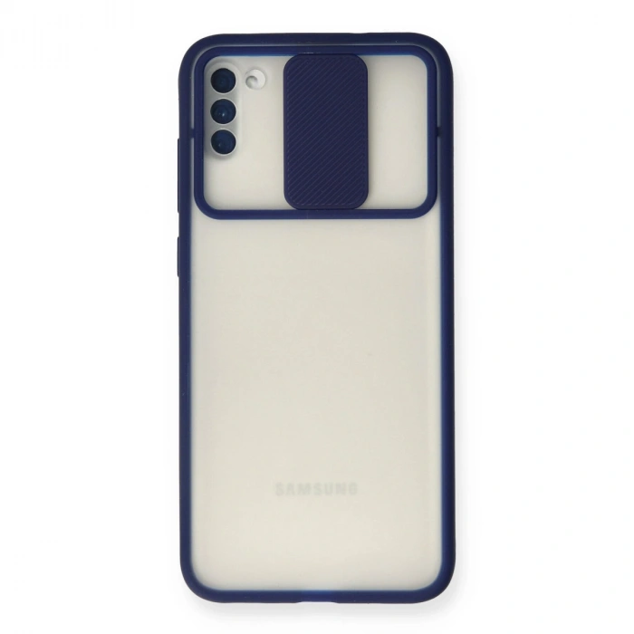 Samsung Galaxy A11 Kılıf Palm Buzlu Kamera Sürgülü Silikon - Lacivert