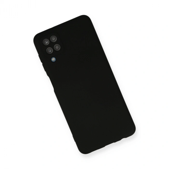 Samsung Galaxy A12 Kılıf Nano İçi Kadife Silikon - Siyah
