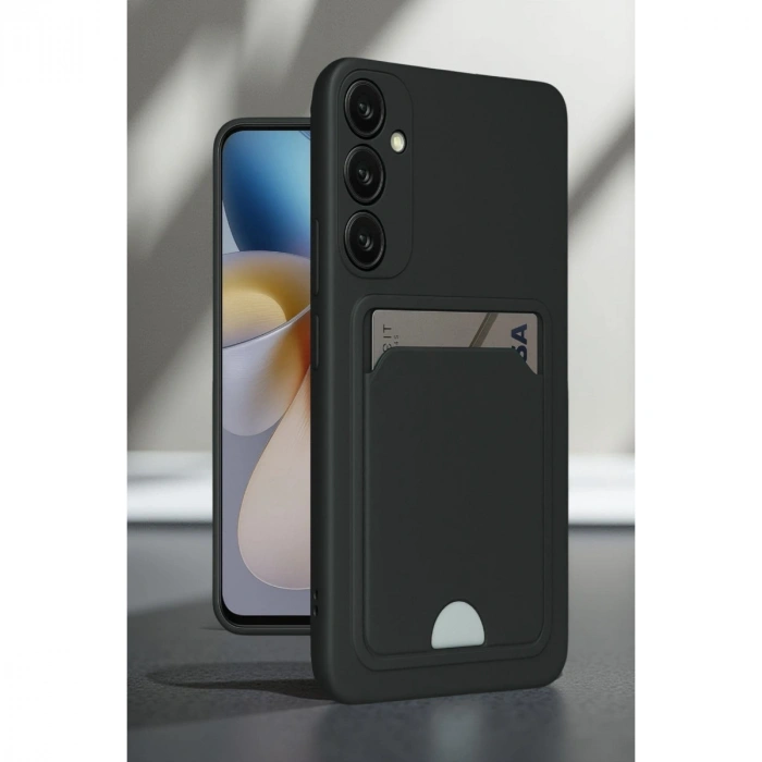 Samsung Galaxy A16 5g Kılıf Kelvin Kartvizitli Silikon - Siyah