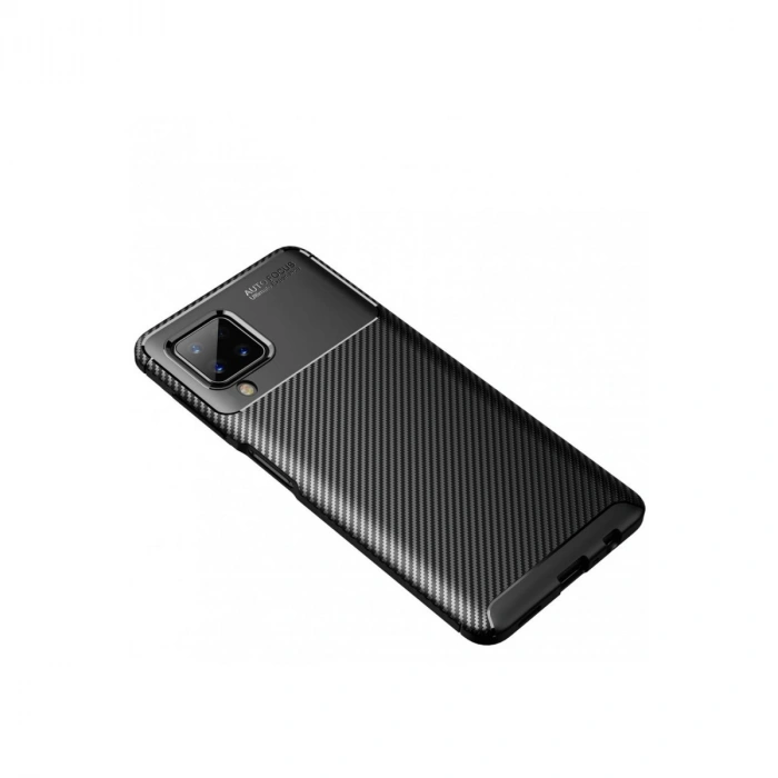 Samsung Galaxy A22 Kılıf Auto Focus Karbon Kapak - Siyah