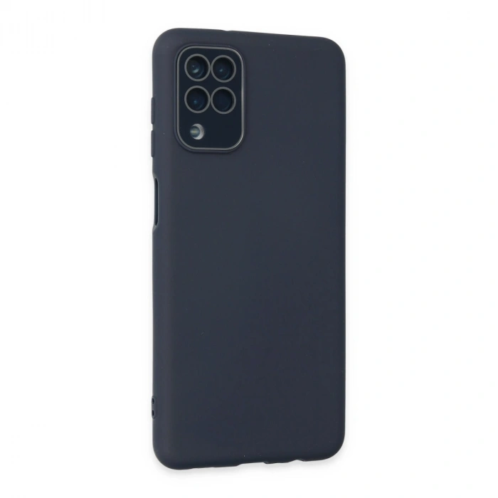 Samsung Galaxy A22 Kılıf Lansman Glass Kapak - Lacivert