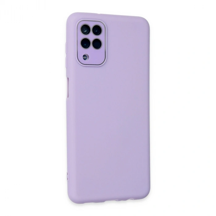 Samsung Galaxy A22 Kılıf Lansman Glass Kapak - Lila