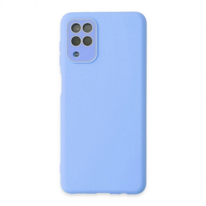 Samsung Galaxy A22 Kılıf Lansman Glass Kapak - Mavi