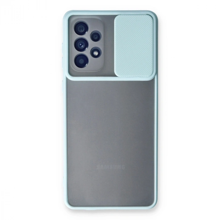Samsung Galaxy A33 5g Kılıf Palm Buzlu Kamera Sürgülü Silikon - Turkuaz