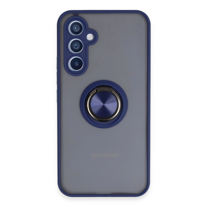 Samsung Galaxy A54 5g Kılıf Montreal Yüzüklü Silikon Kapak - Lacivert
