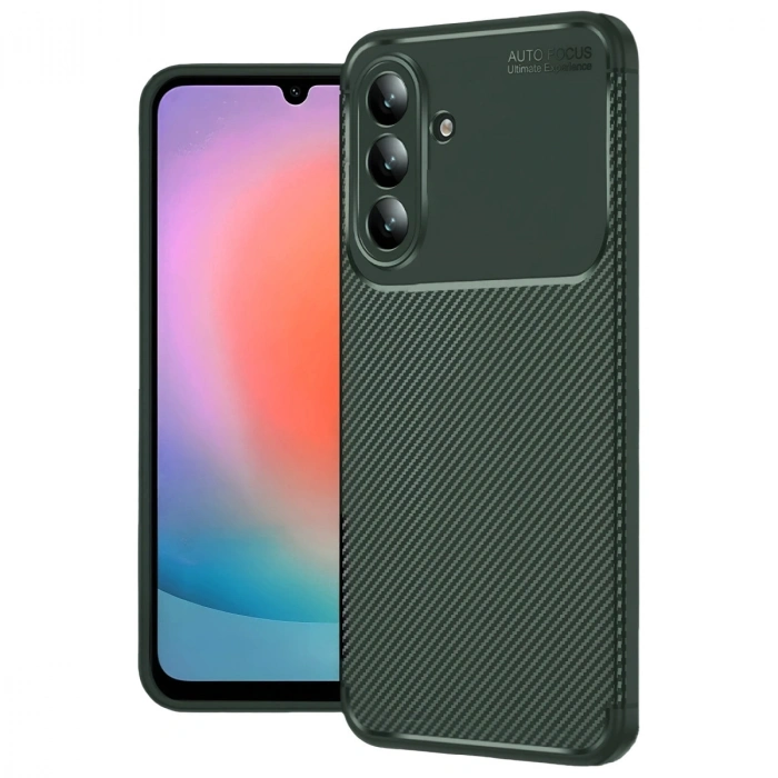 Samsung Galaxy A57 5g Auto Focus Karbon Kapak - Koyu Yeşil
