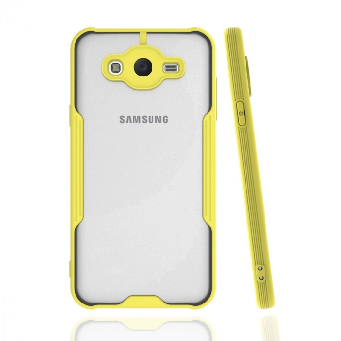 Samsung Galaxy J7 Kılıf Platin Silikon - Sarı