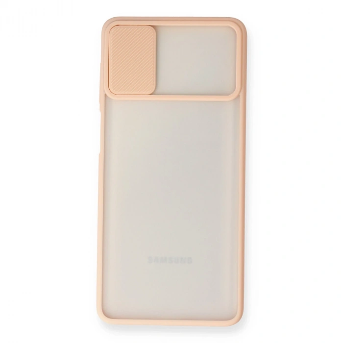 Samsung Galaxy M51 Kılıf Palm Buzlu Kamera Sürgülü Silikon - Pembe