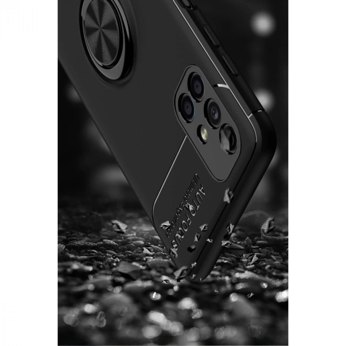 Samsung Galaxy M51 Kılıf Range Yüzüklü Silikon - Siyah-gold
