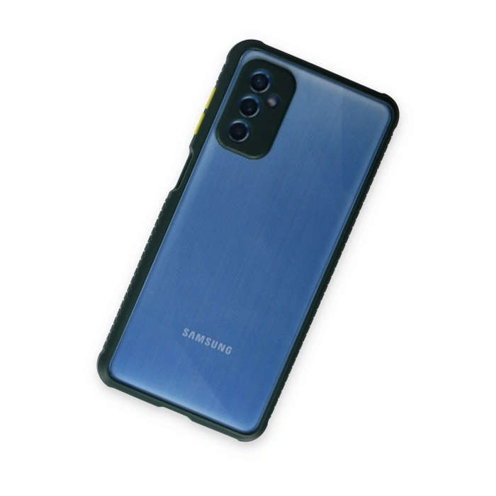 Samsung Galaxy M52 5g Kılıf Miami Şeffaf Silikon - Koyu Yeşil