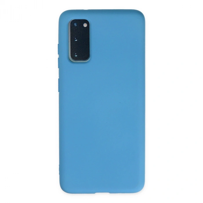 Samsung Galaxy S20 Kılıf Nano İçi Kadife Silikon - Mavi