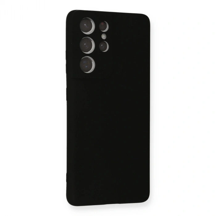 Samsung Galaxy S21 Ultra Kılıf Nano İçi Kadife Silikon - Siyah