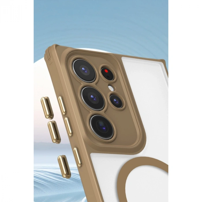 Samsung Galaxy S23 Ultra Kılıf Enka Magsafe Silikon Kılıf - Şeffaf