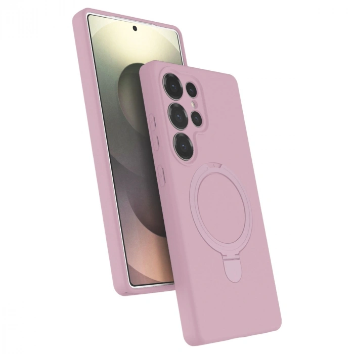 Samsung Galaxy S24 Ultra Regal Magsafe Standlı Kapak - Açık Pembe