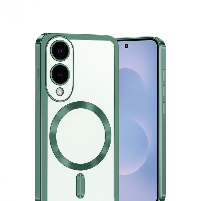 Samsung Galaxy S25 Edge Kross Magneticsafe Kapak - Koyu Yeşil