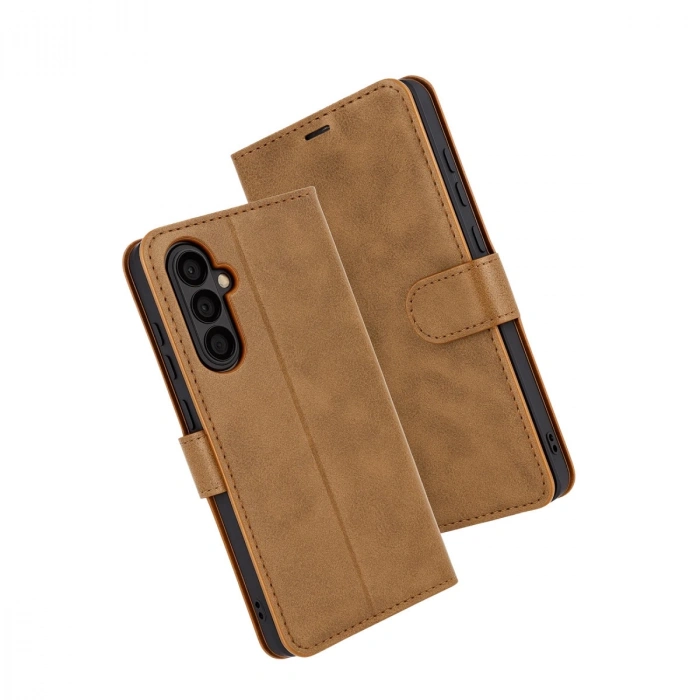 Samsung Galaxy S25 Fe Trend S Plus Kapaklı Kılıf - Taba
