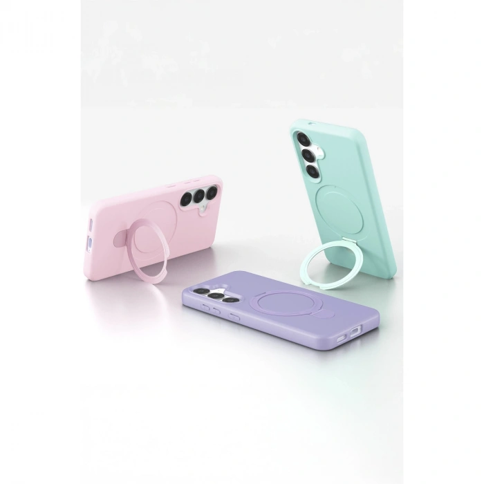 Samsung Galaxy S25 Regal Magsafe Standlı Kapak - Turuncu