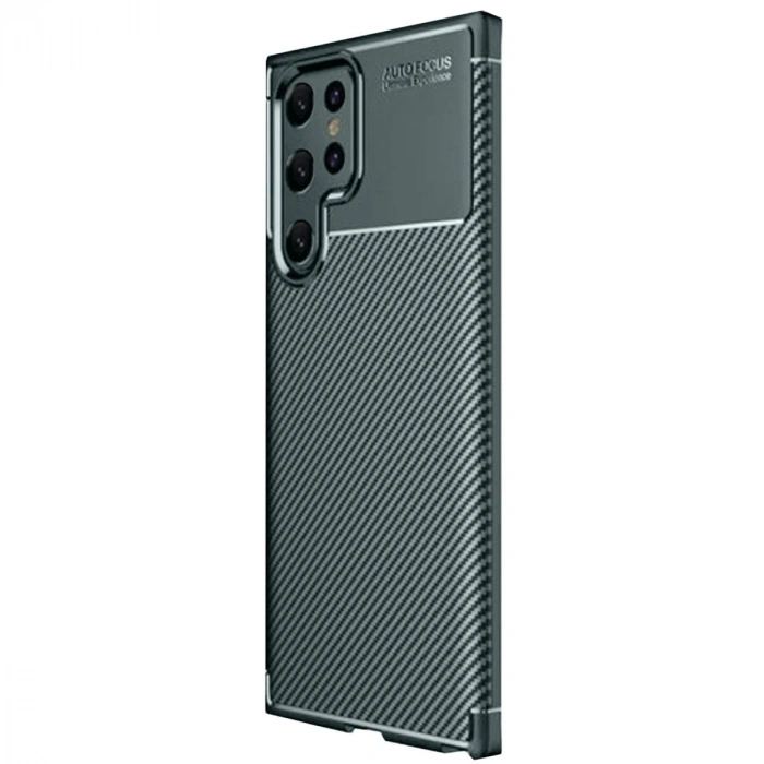 Samsung Galaxy S25 Ultra Kılıf Auto Focus Karbon Kapak - Koyu Yeşil