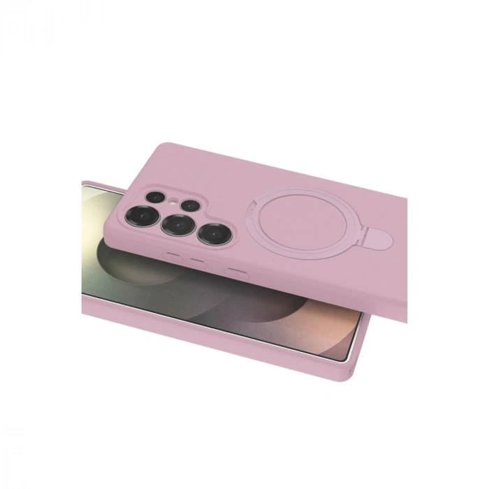 Samsung Galaxy S25 Ultra Regal Magsafe Standlı Kapak - Açık Pembe