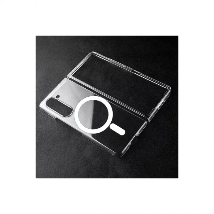 Samsung Galaxy Z Fold 5 Kılıf Magneticsafe Şeffaf Silikon - Şeffaf