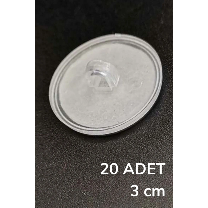 Sepet Dolusu® 20 Adet Şeffaf Yuvarlak 3 Cm Çaplı Güçlü Disk Yapışkanlar