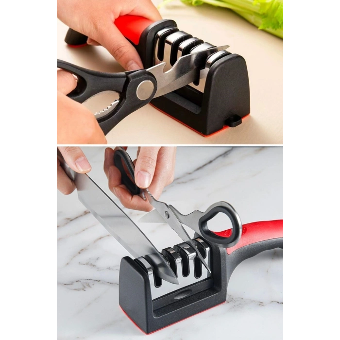 Sepet Dolusu®  4 Aşamaları Kaymaz Taban Hızlı Bıçak Makas Bileme Aracı