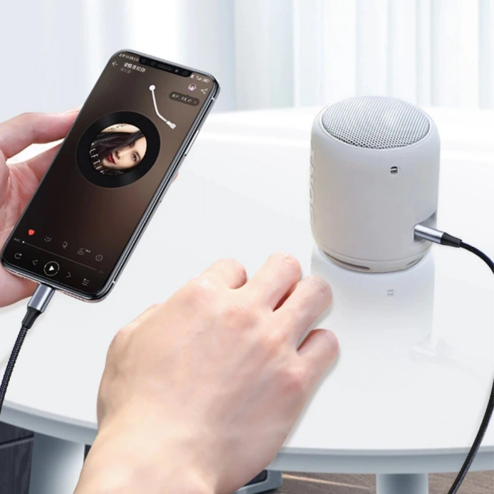 Sepet Dolusu® iPhone Lightning Aux Araç Dönüştürücü Ses Kablosu 35 mm Jack Girişli