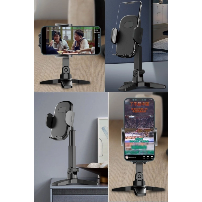 Sepet Dolusu® Masaüstü Telefon Standı 360 Derece Dönebilen Başlıklı Ayaklı Telefon Tripodu