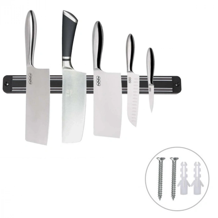 Sepet Dolusu® Mıknatıslı Paslanmaz Duvar Bıçak Askısı Standı 33 Cm  Aparat