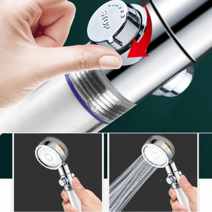 Sepet Dolusu® Turbo Pervaneli ve Filtreli Su Tasarruflu 360 Derece Dönebilen Tazyikli Duş Başlığı