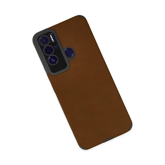 Tecno Pova Neo Kılıf Loop Deri Silikon - Kahverengi