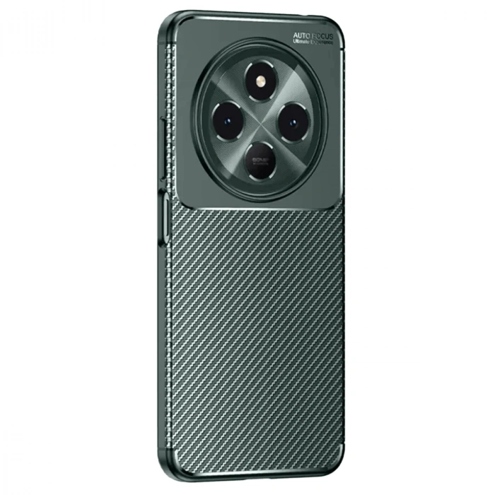 Tecno Spark 30 Kılıf Auto Focus Karbon Kapak - Koyu Yeşil